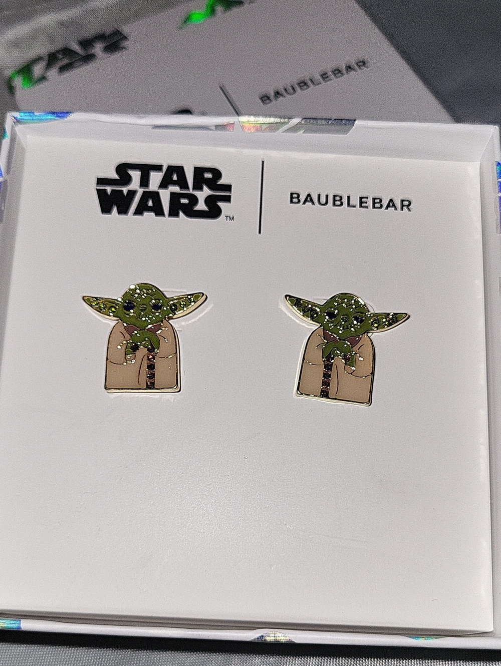 BaubleBar Yoda Enamel Stud Earrings Bnib Te Ls